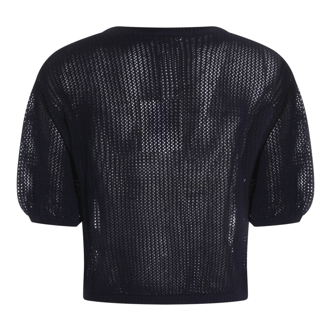 Antonelli Firenze Short-Sleeved Cropped Sweater With Puff Sleeves