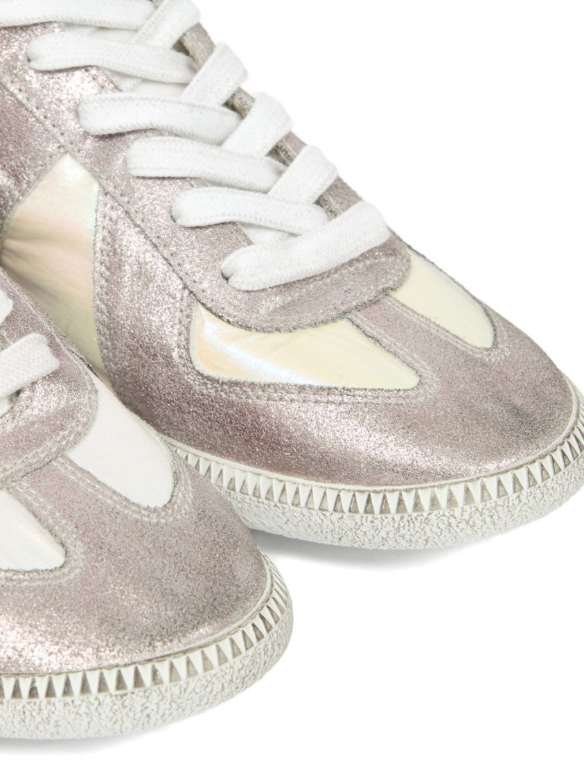 Maison Margiela Low-Profile Sneakers With Metallic Textured Panels