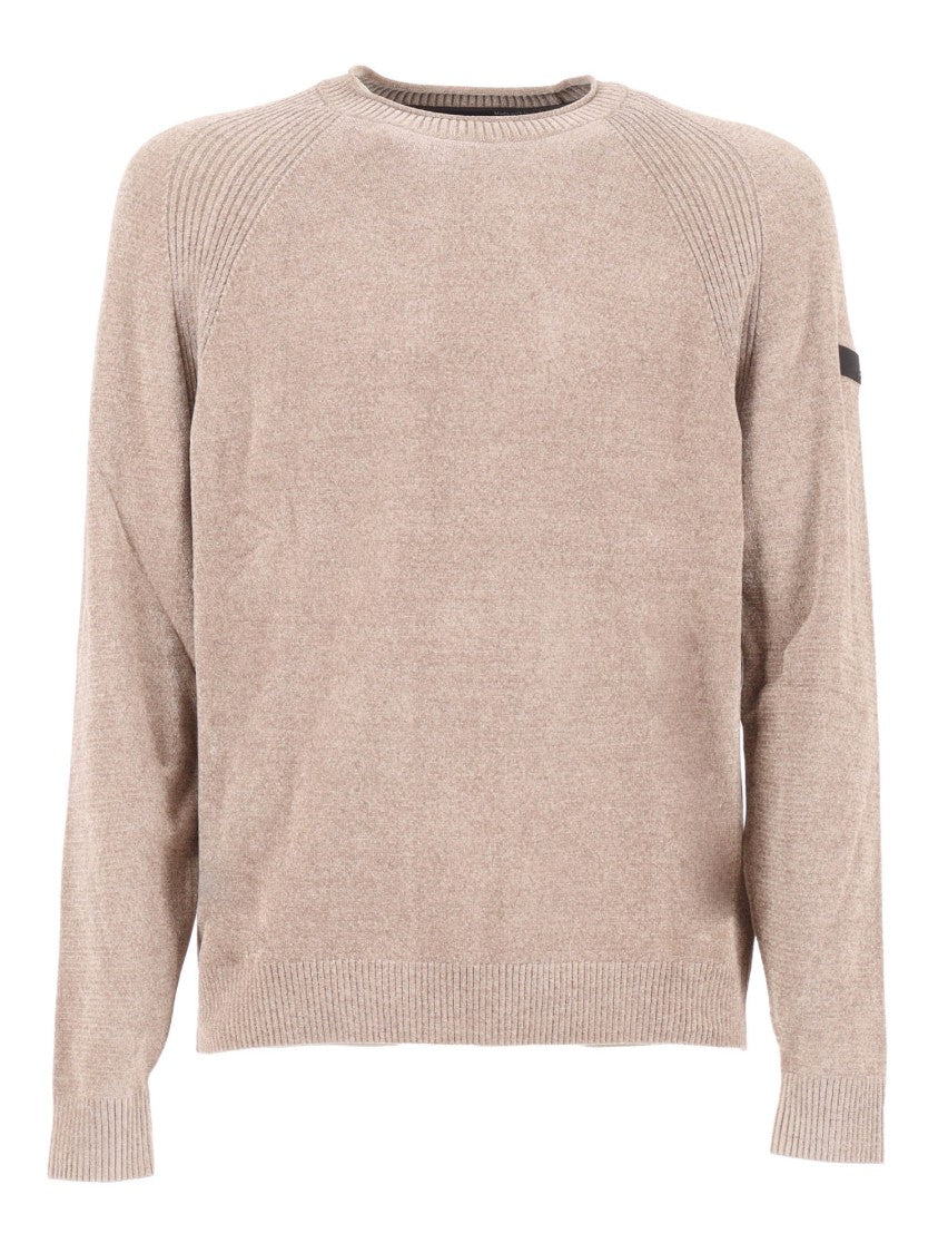 Rrd Velvet-Textured Knit Sweater With Ribbed Detailing