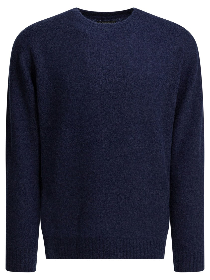 Beams Plus Deep Blue Cashmere-Silk Blend Knitwear Sweater