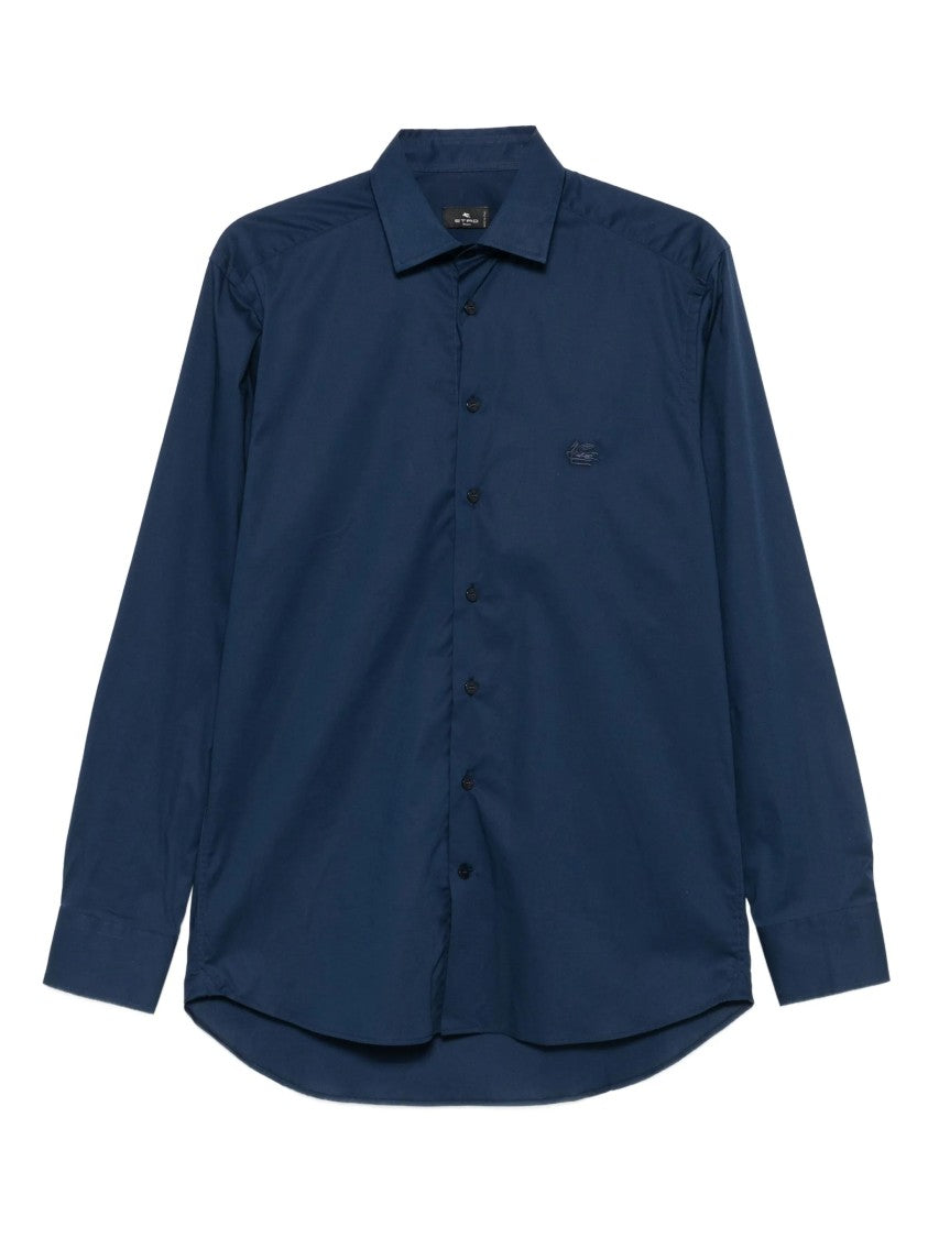 Etro Roma Logo Pegaso-Pattern Cotton Blend Shirt