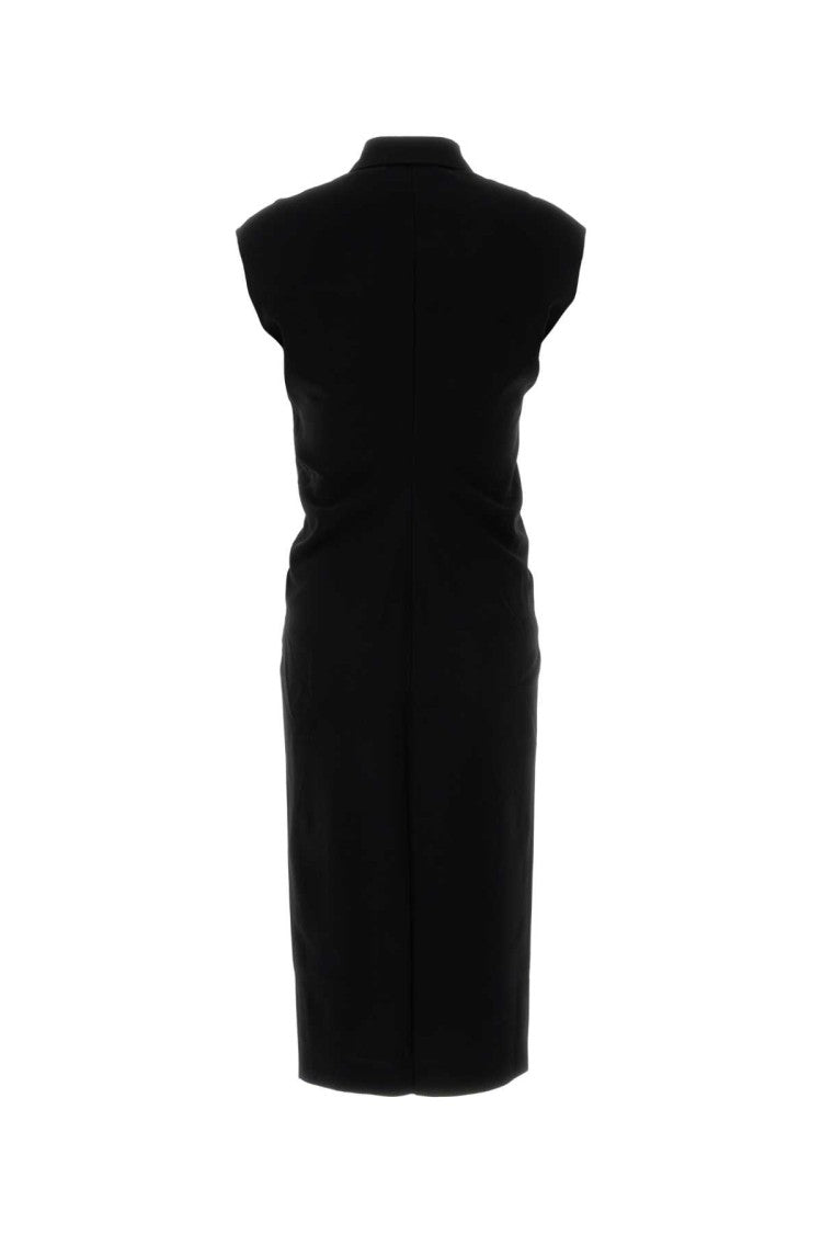 Mm Studio Black Crepe Sughero Shirt Dress