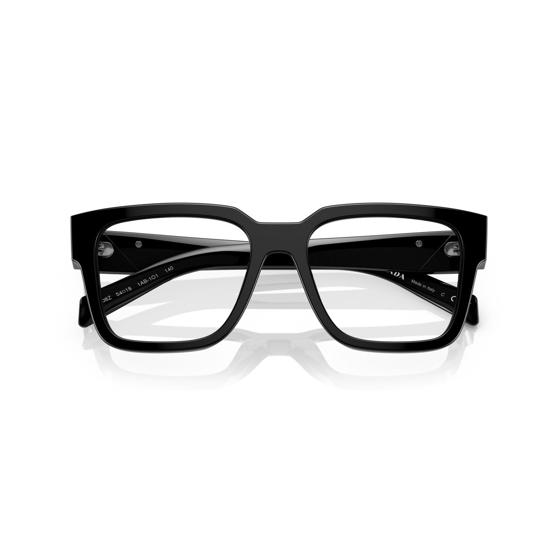 Prada 0Pr 08Zv Square Black Acetate Eyeglasses