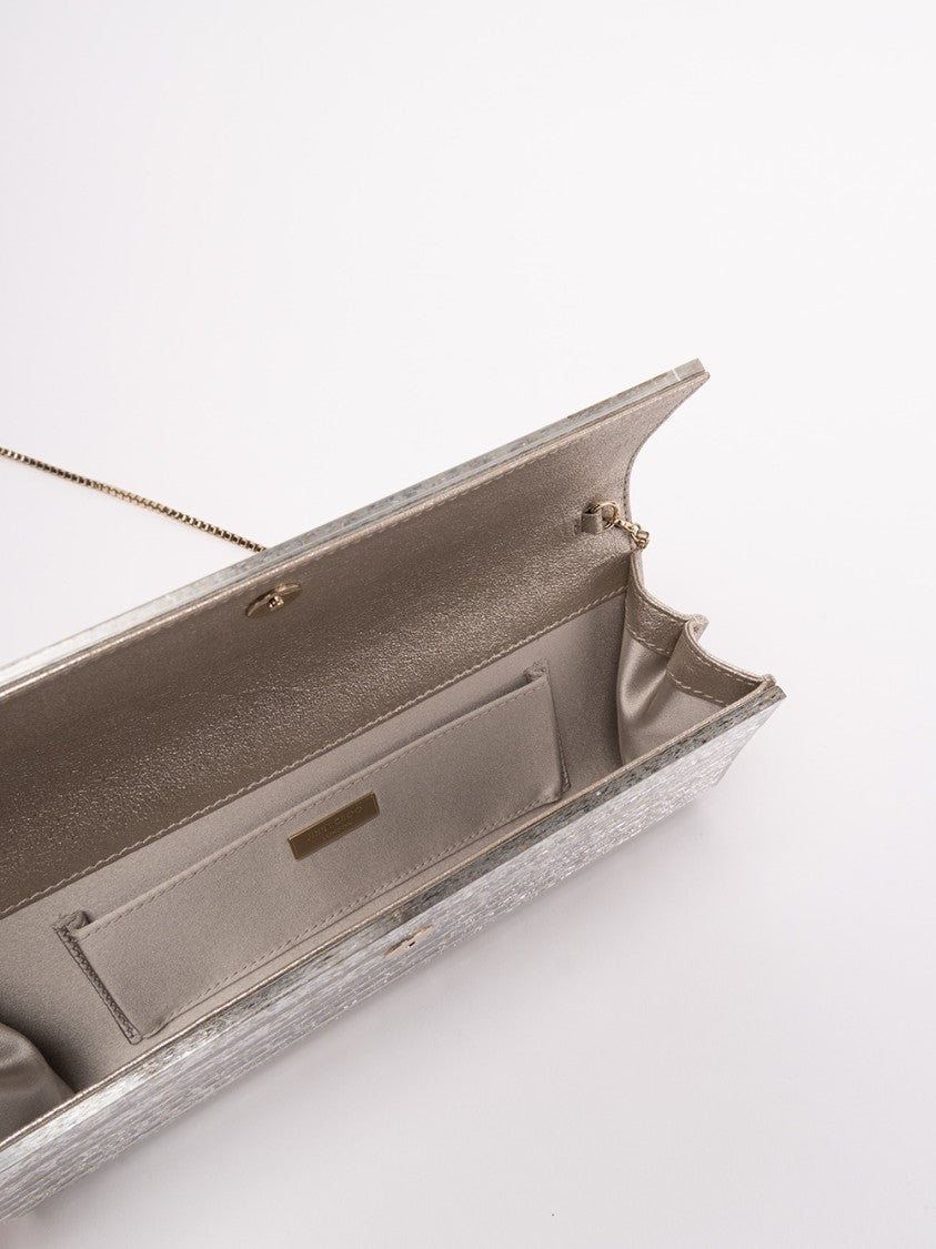 Jimmy Choo `Sweetie` Rectangular Silver Acrylic Clutch