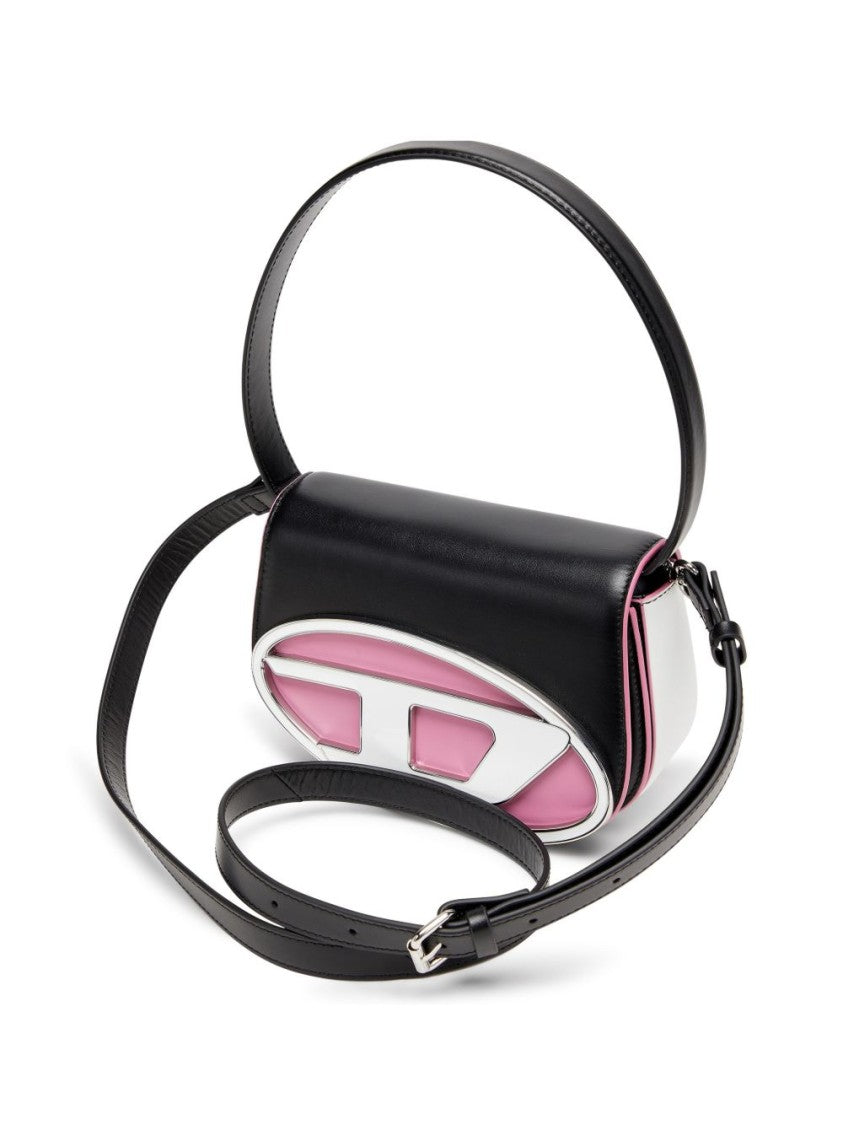 Diesel Black Rectangular Pink Accents Shoulder Bag