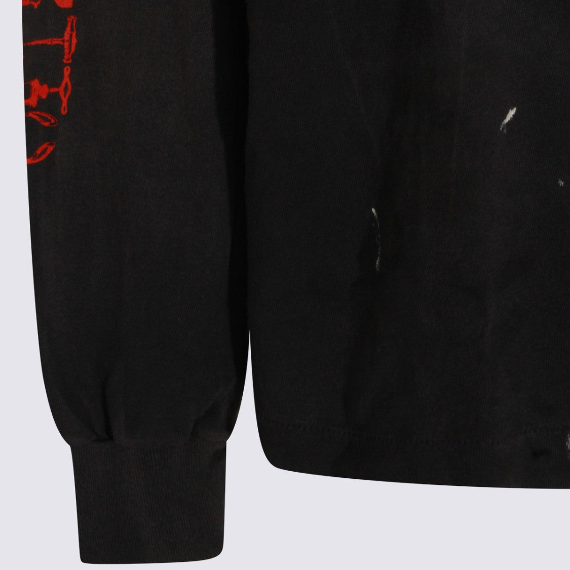 Saint Mxxxxxx Long-Sleeve Black T-Shirt With Anatomical Graphics