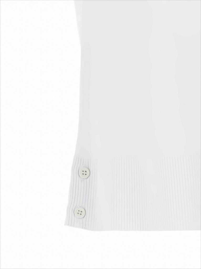 Thom Browne Short-Sleeved Polo Shirt With Button Placket And Striped Accents