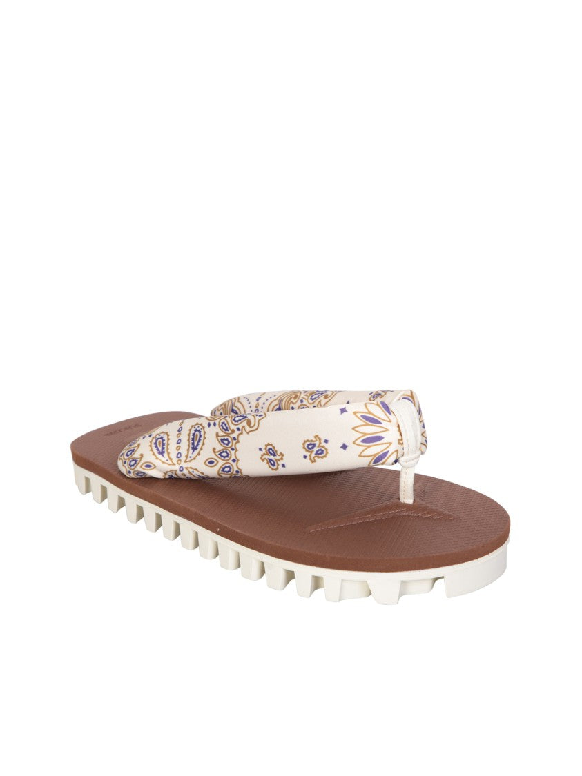 Suicoke Paisley Print Beige Sandals