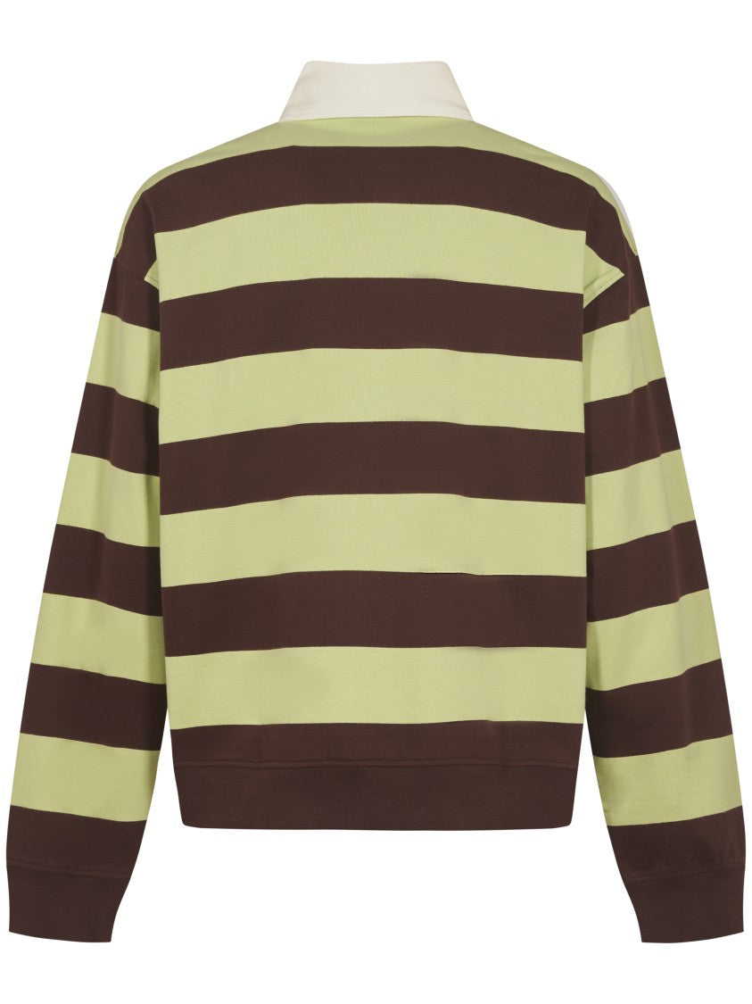 Agolde Long-Sleeved Polo With Bold Stripes