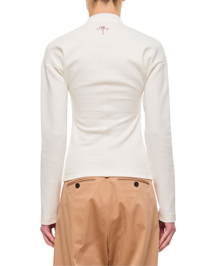 Plan C Minimalist Jersey Sweater With Embroidered Detail