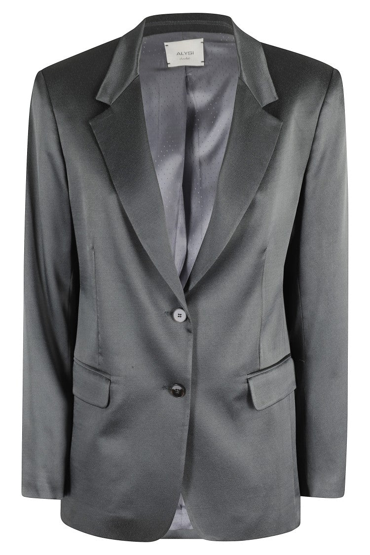 Alysi Single-Breasted Tailored Blazer With Notched Lapel