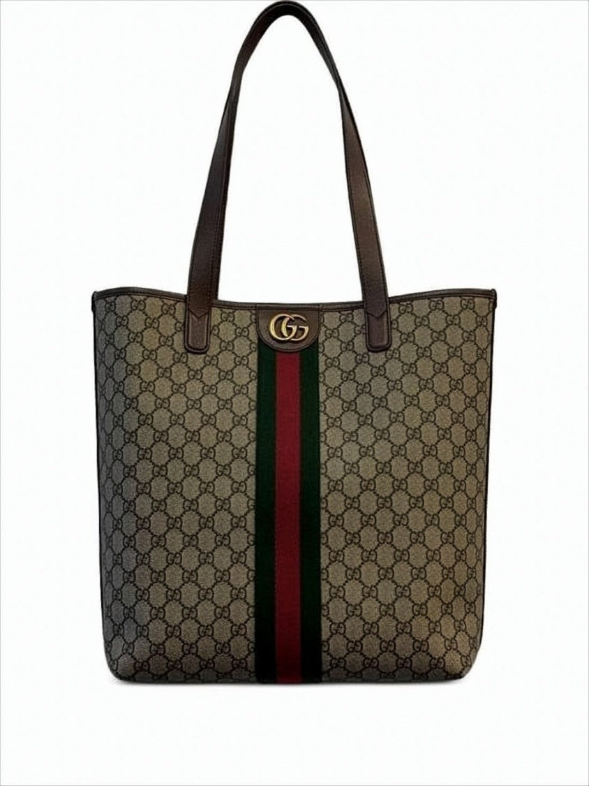 Gucci Structured Monogram Tote Bag With Signature Accents