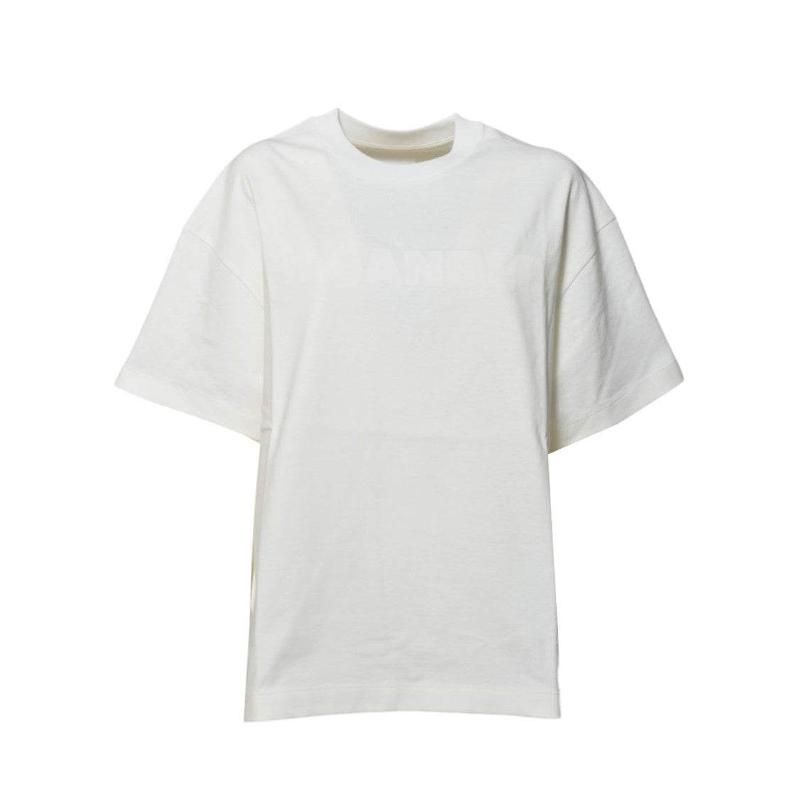 Jil Sander Cream Cotton T-Shirt With Tone-On-Tone Logo