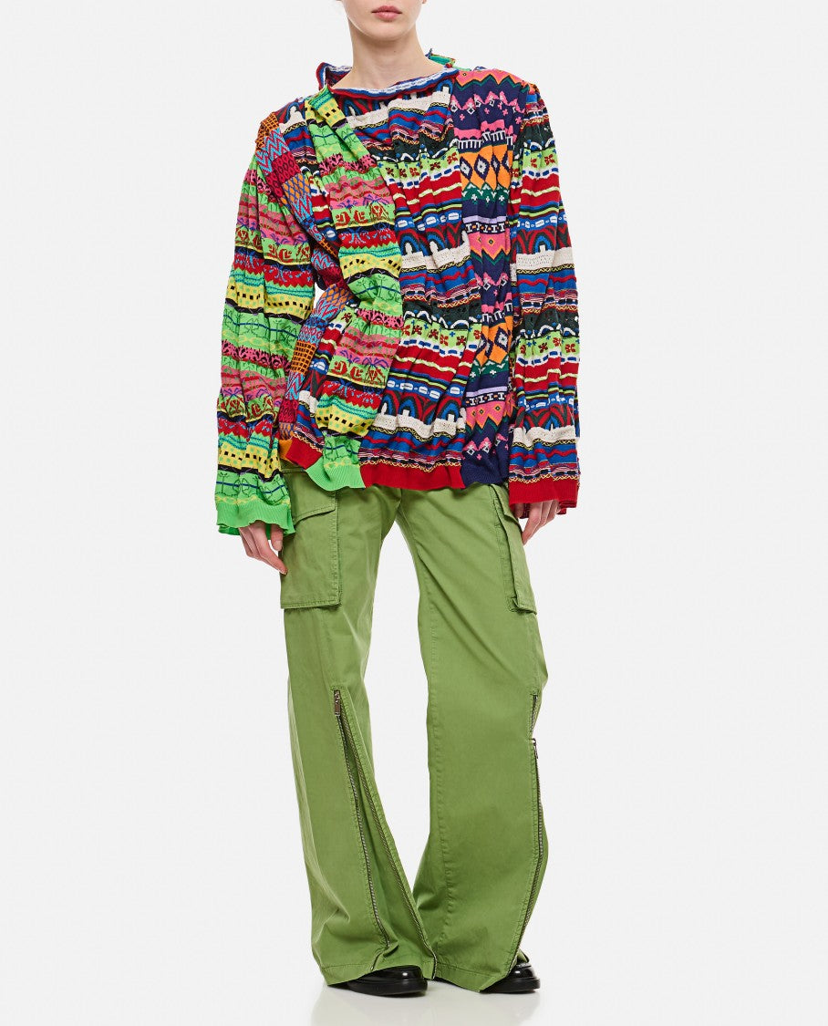 Comme Des Garçons Multicolor Draped Effect Patch Sweater