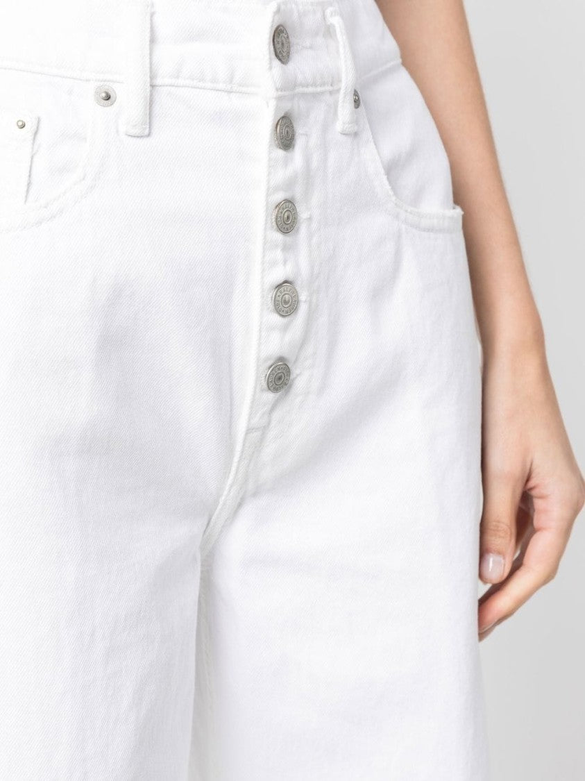 Polo Ralph Lauren White Cropped Wide-Leg Jeans