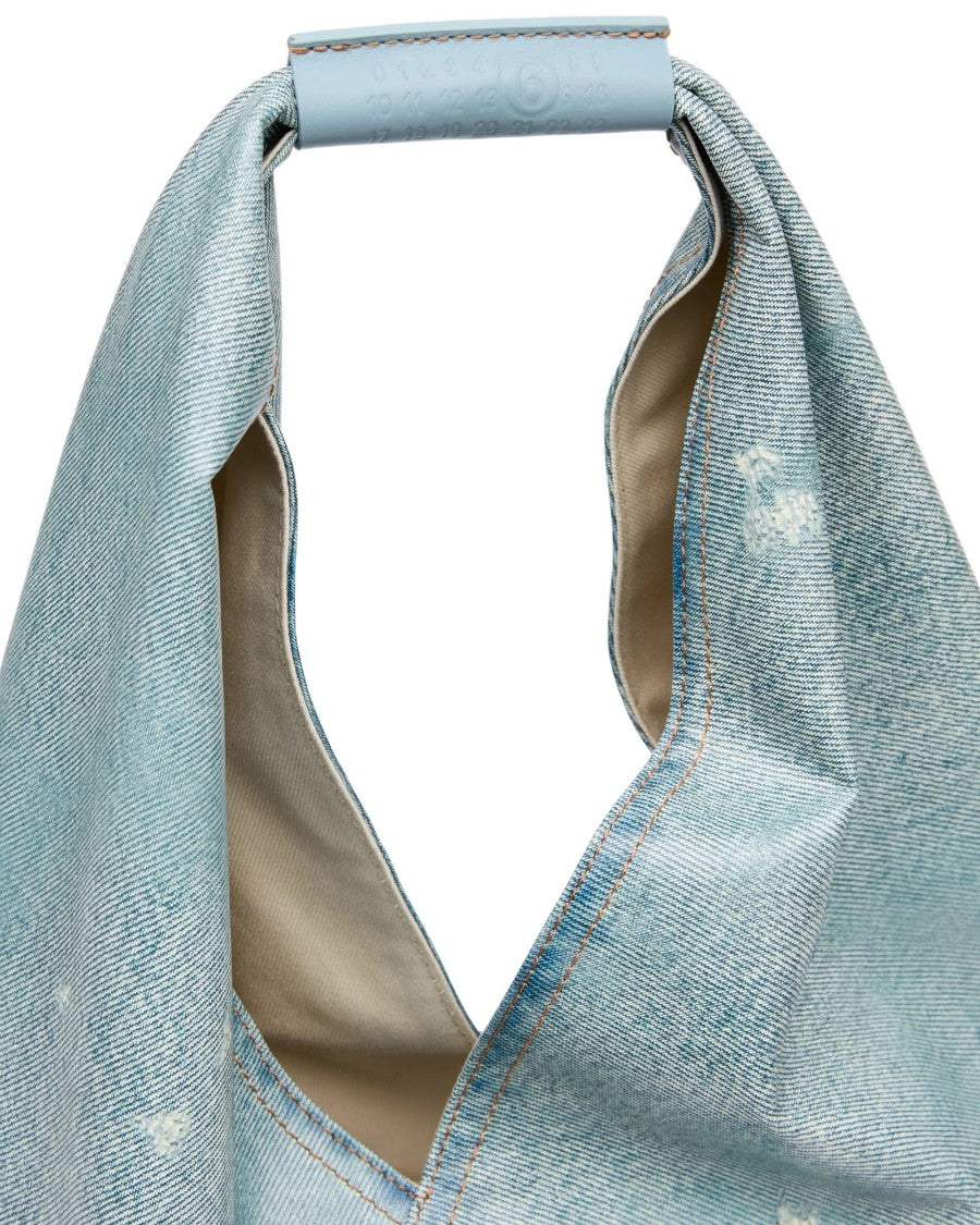 Mm6 By Maison Margiela Sculptural Japanese Tote Bag Crafted From Bleached Denim