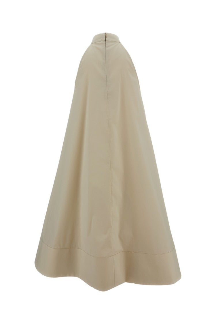 M.S.M. Milano A-Line Halter Neck Maxi Dress With Draped Front