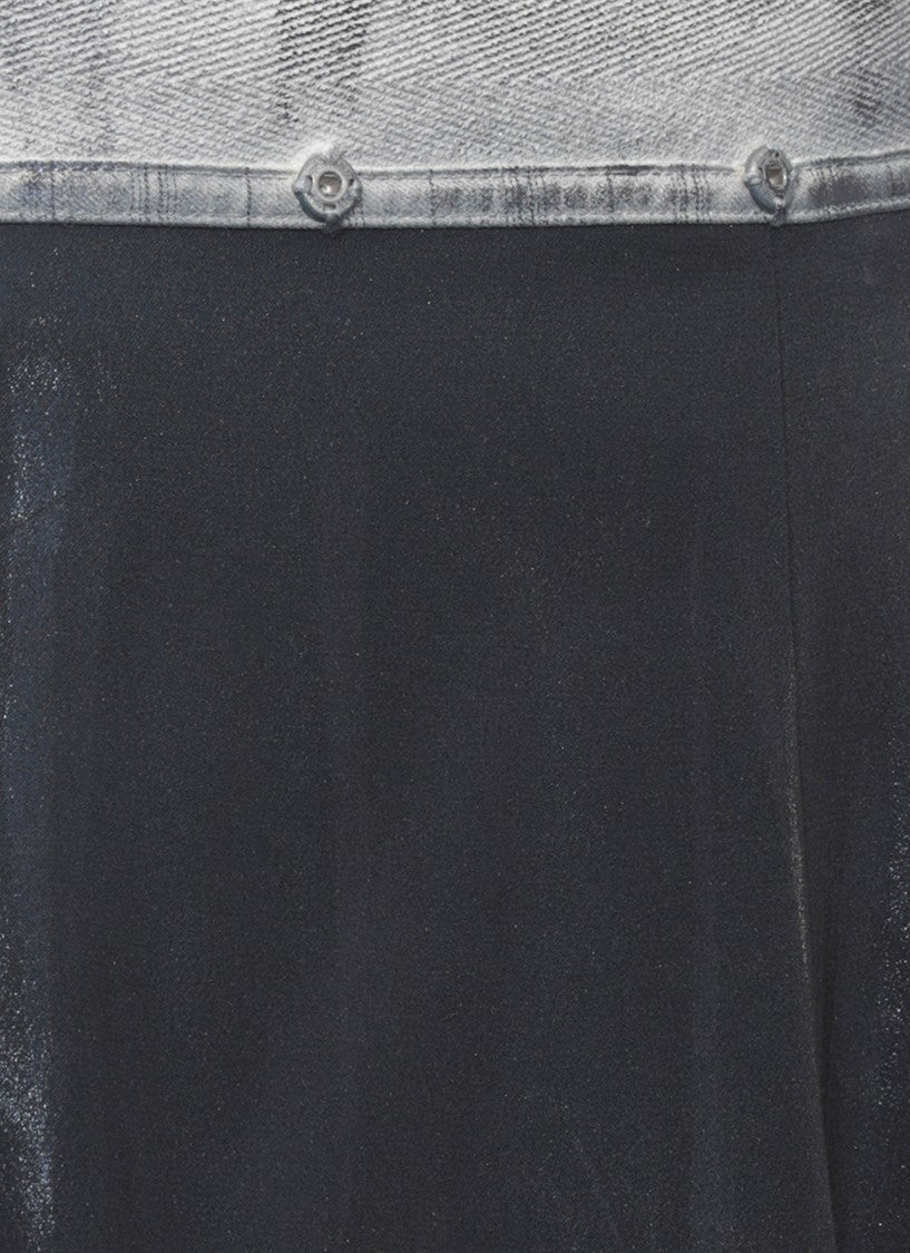Maison Margiela Black Satin Midi Skirt With Iconic Four Stitches Detail