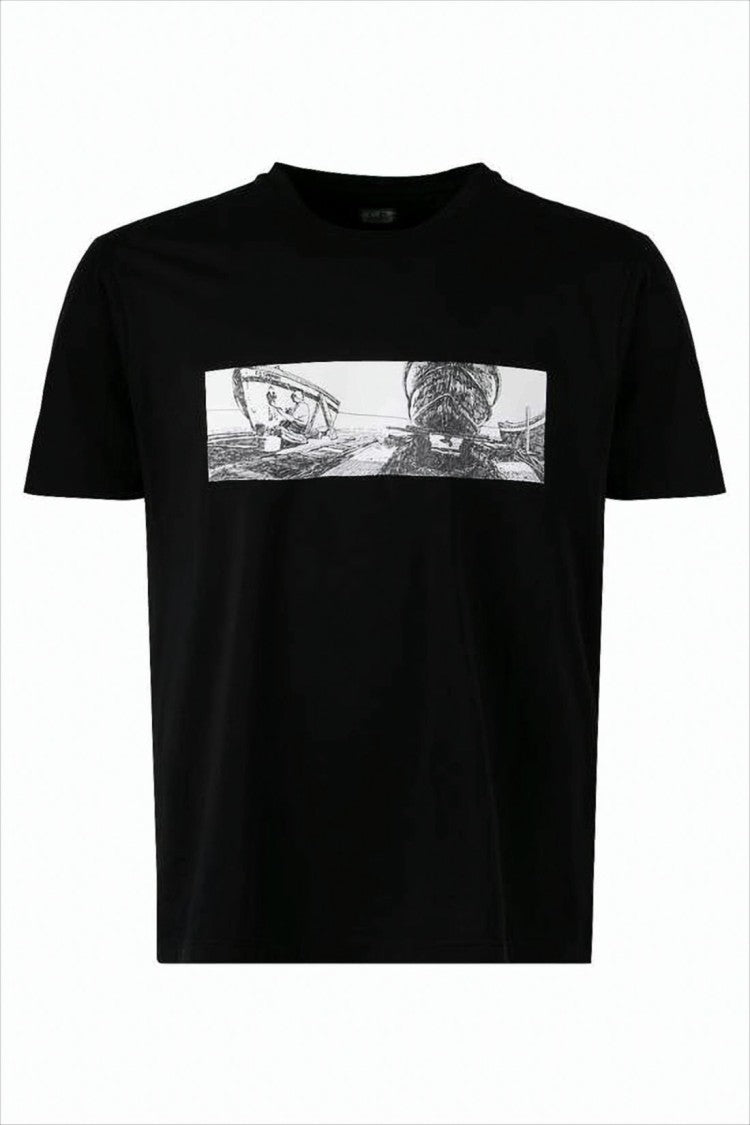 C.P. Company Monochrome Graphic Short-Sleeve T-Shirt With Handwritten Detail