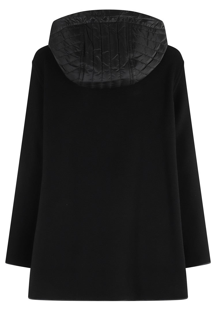 Fay Quilted Black Jacket With Hood