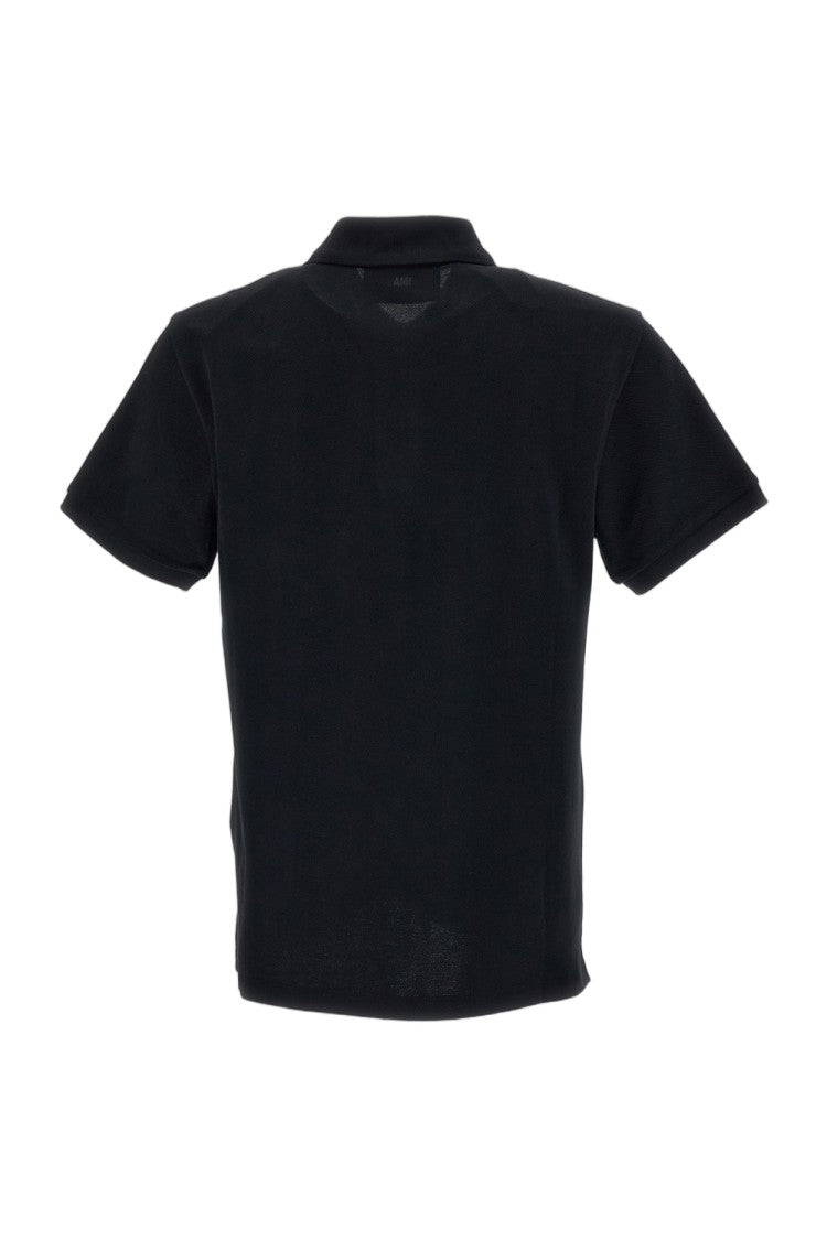 Ami Paris Polo Shirt With Signature Red Ami De Cœur Embroidery