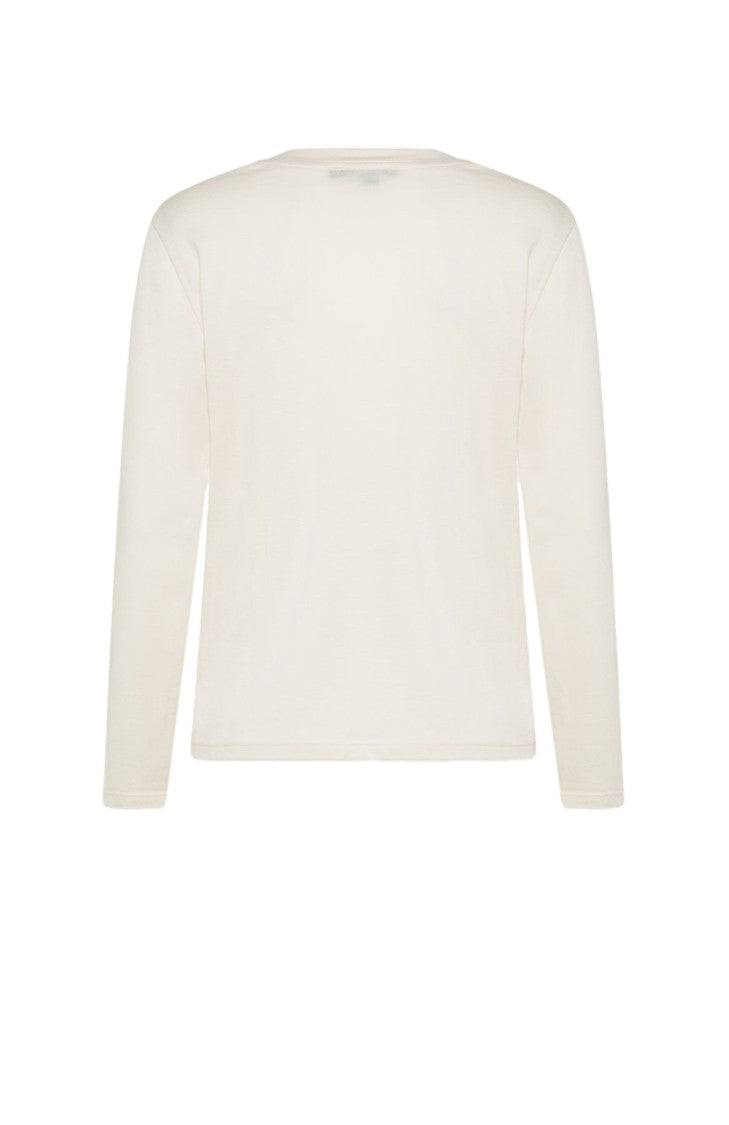 Seventy Silk Crêpe Bi-Material Long-Sleeve T-Shirt