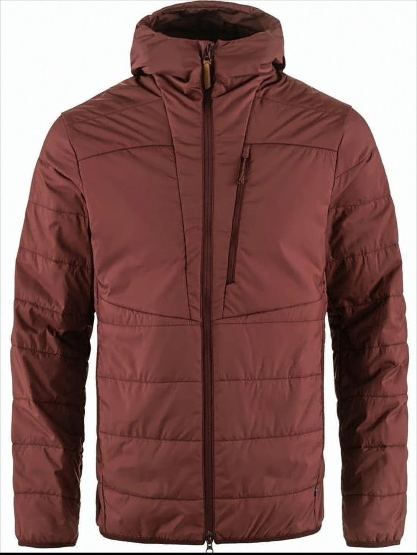 Fjallraven Kanken Padded Burgundy Jacket With Quilted Design And Hood