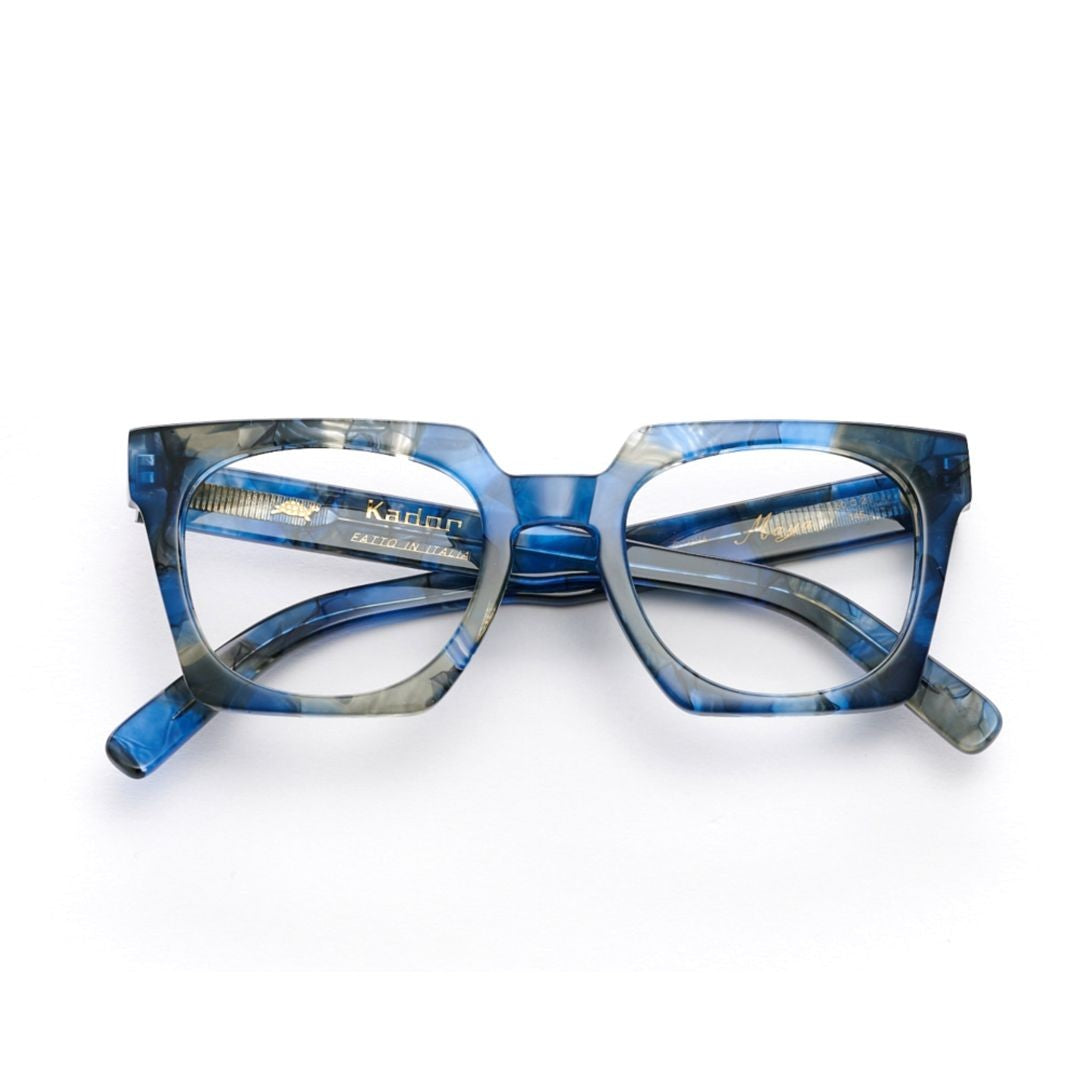 Kador Maya Oversized Square Frame Sunglasses With Marbled Blue Pattern