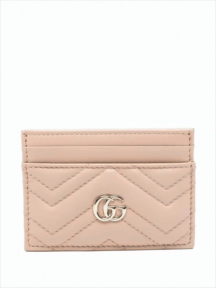 Gucci Chevron Quilted Nappa Leather Cardholder With Double-G Logo