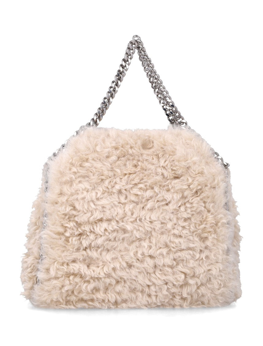 Stella Mccartney Falabella Mini Vegan Shearling Chain Trim Tote Bag