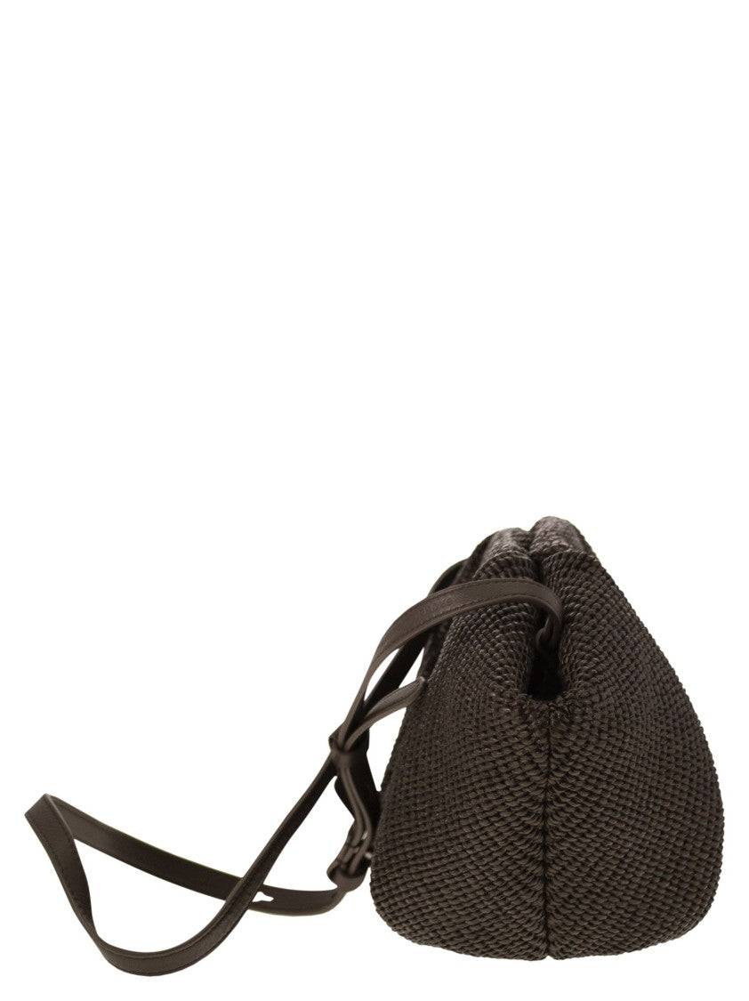 Brunello Cucinelli Marina Pouch Bag In Techno Cotton Raffia