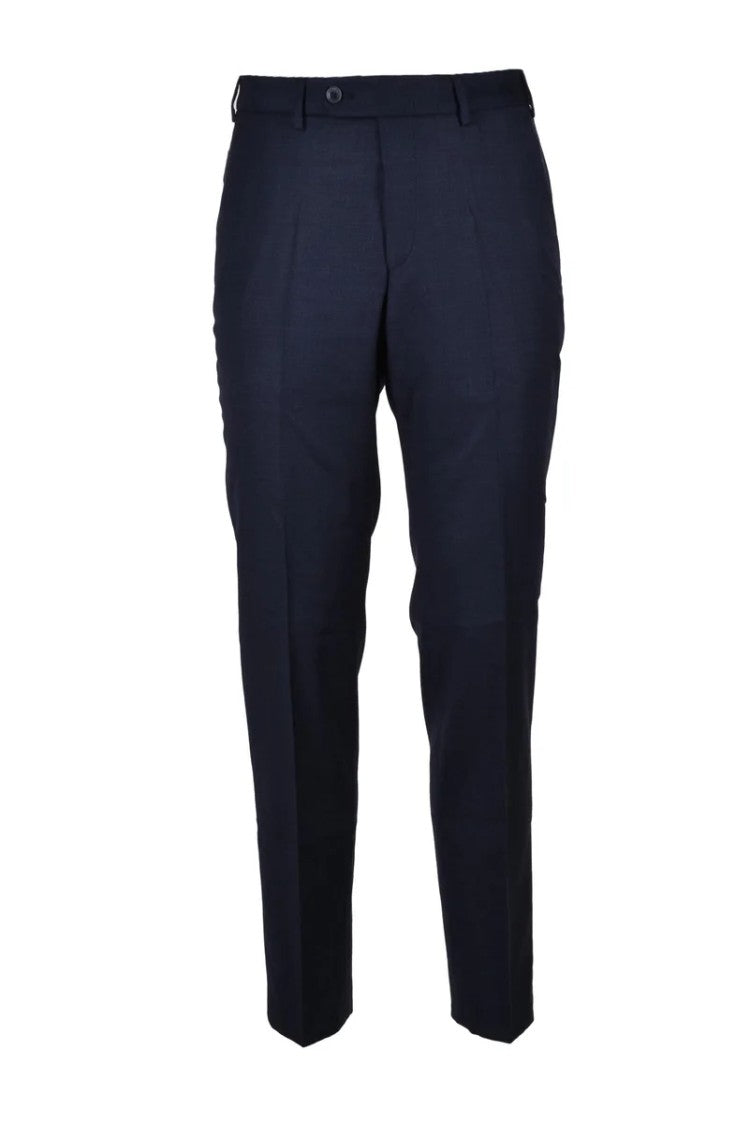 Digel Tailored Blue Trousers With Classic Design And Refined Texture