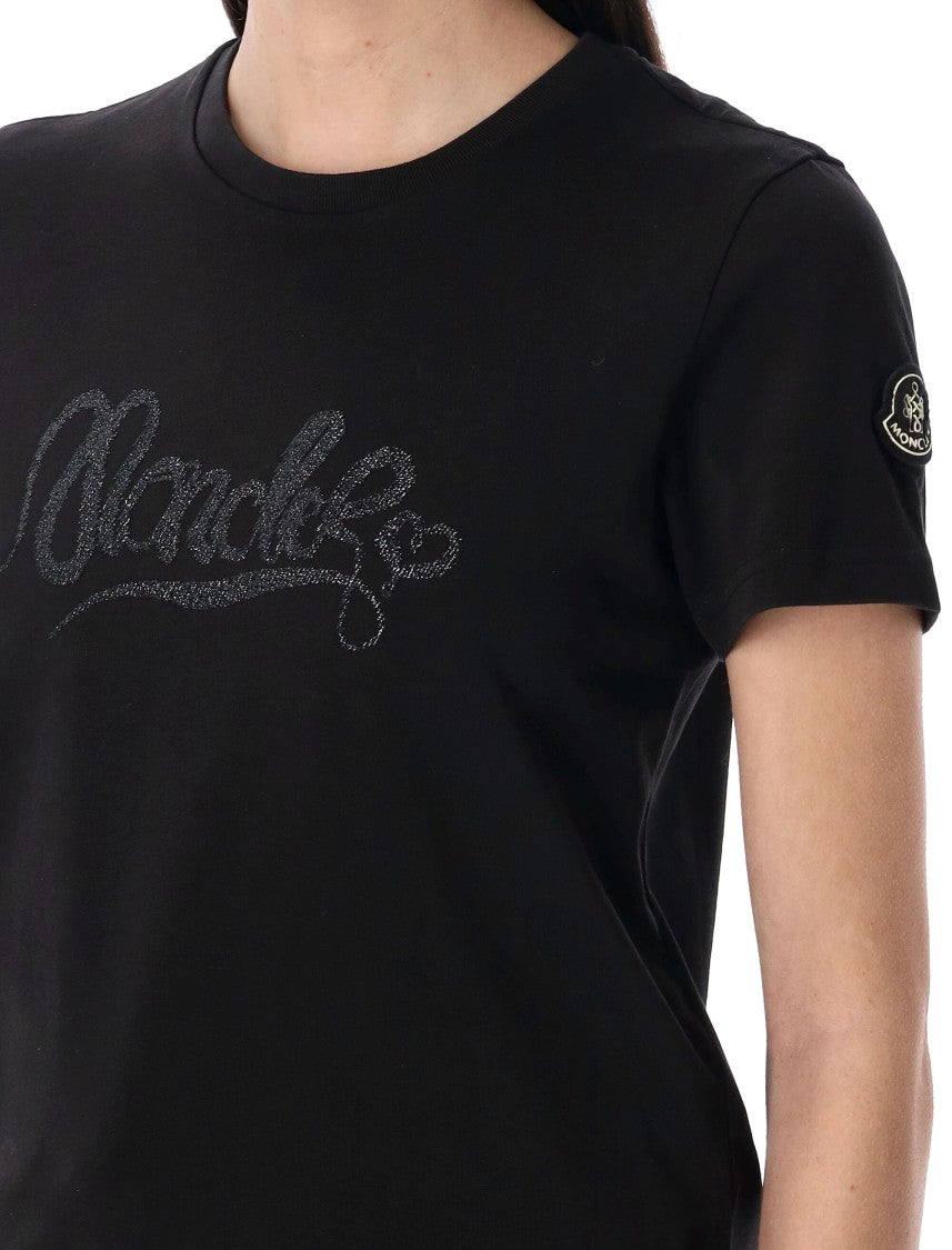 Moncler Embroidered Calligraphy Logo T-Shirt