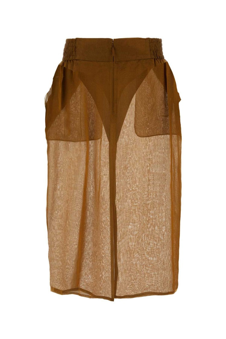 Saint Laurent Bronze Silk Skirt