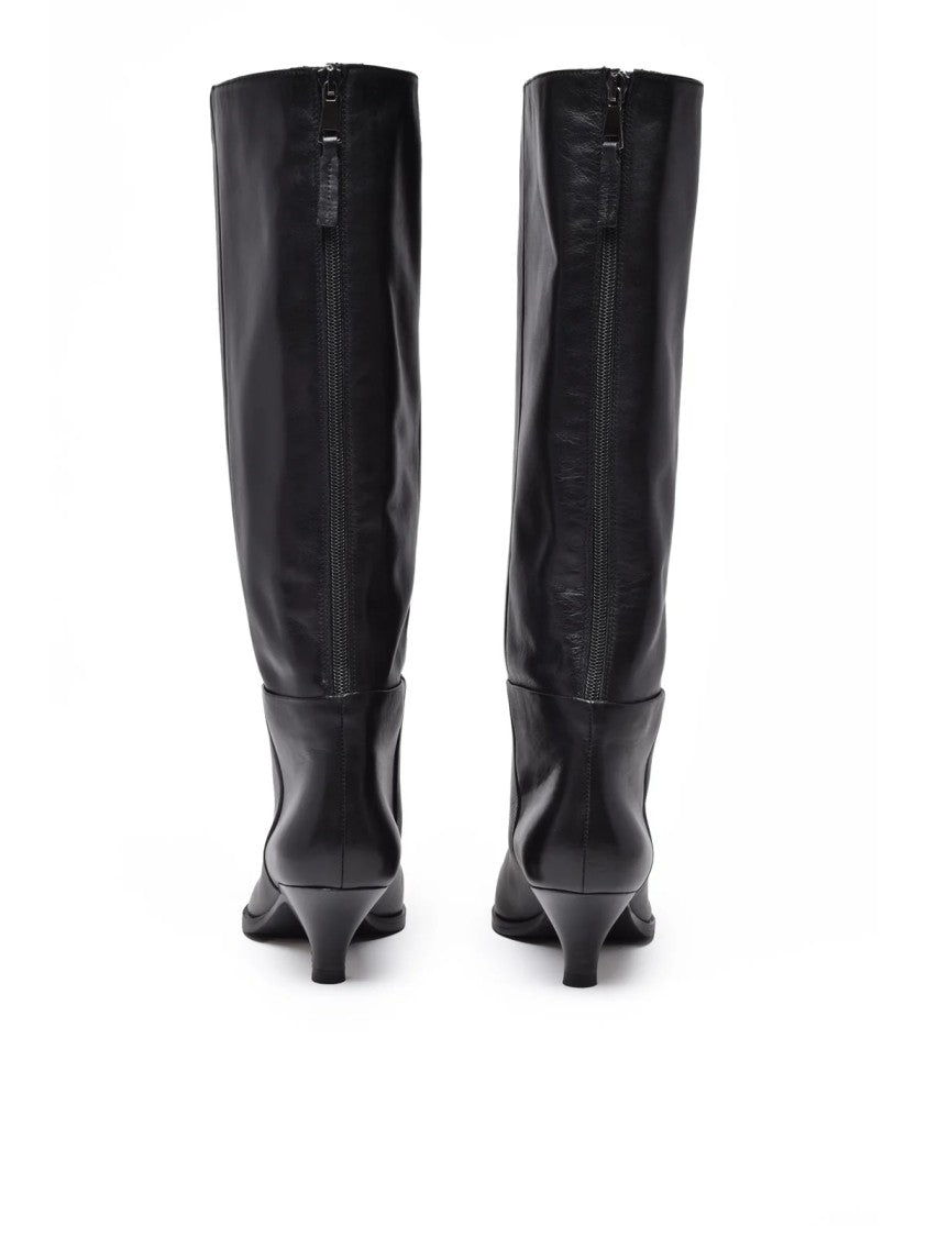 Elena Iachi Black Leather Boots