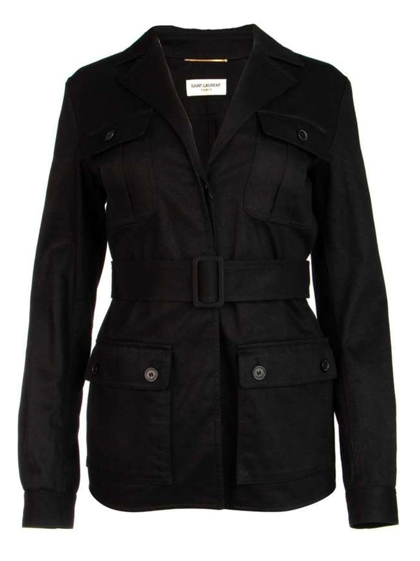 Saint Laurent Belted Flap Pocket Jacket
