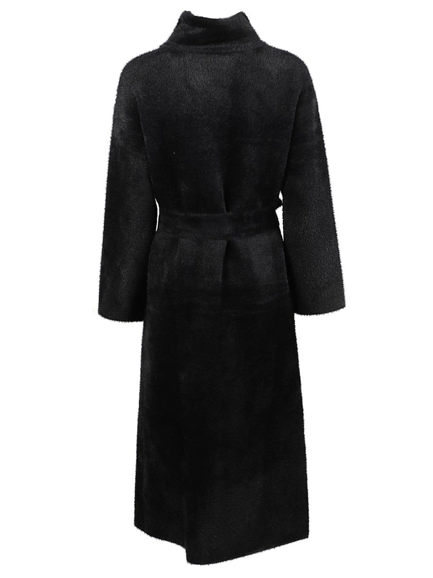 Patrizia Pepe Mid-Length Plush Belted Coat