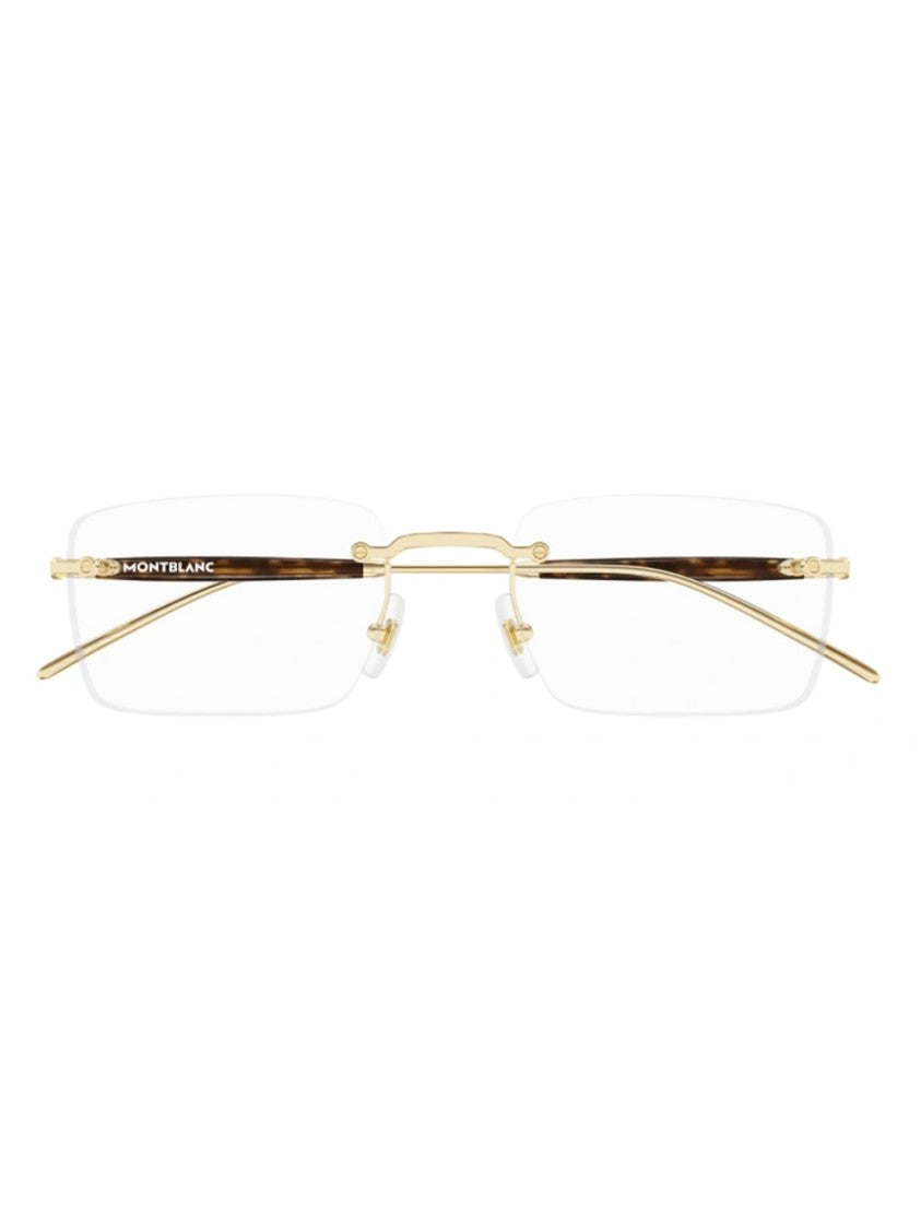 Montblanc Metallic Mb0411o Tortoiseshell Temple Frames