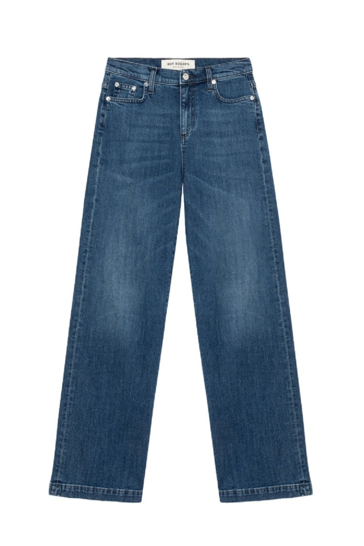 Roy Rogers Flared Denim Jeans Light Used Effect