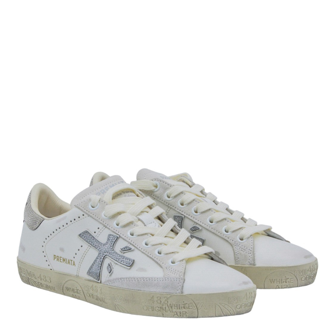 Premiata Grey Low-Top Suede Sneakers