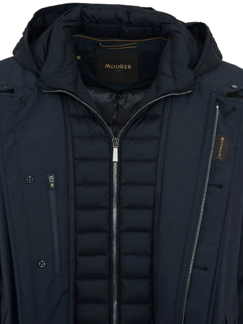 Moorer Nylon Jacket With Hood And Functional Design