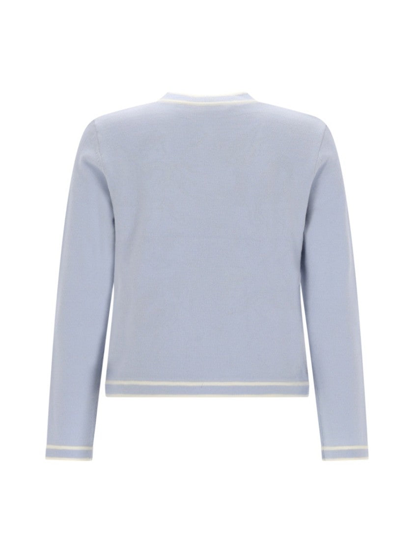 Tory Burch Kendra Light Blue Wool Cardigan