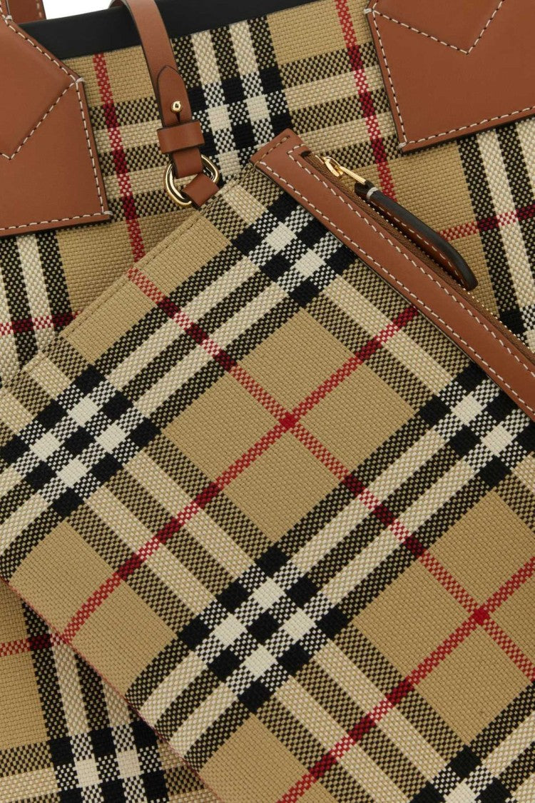 Burberry Structured Checkered Shoulder Bag