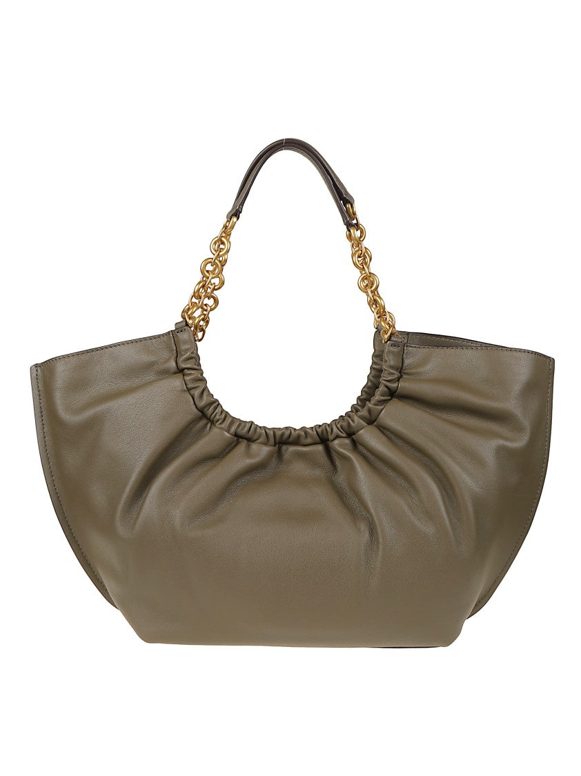 Michael Kors Small Indie Leather Gold-Tone Chain Tote Bag