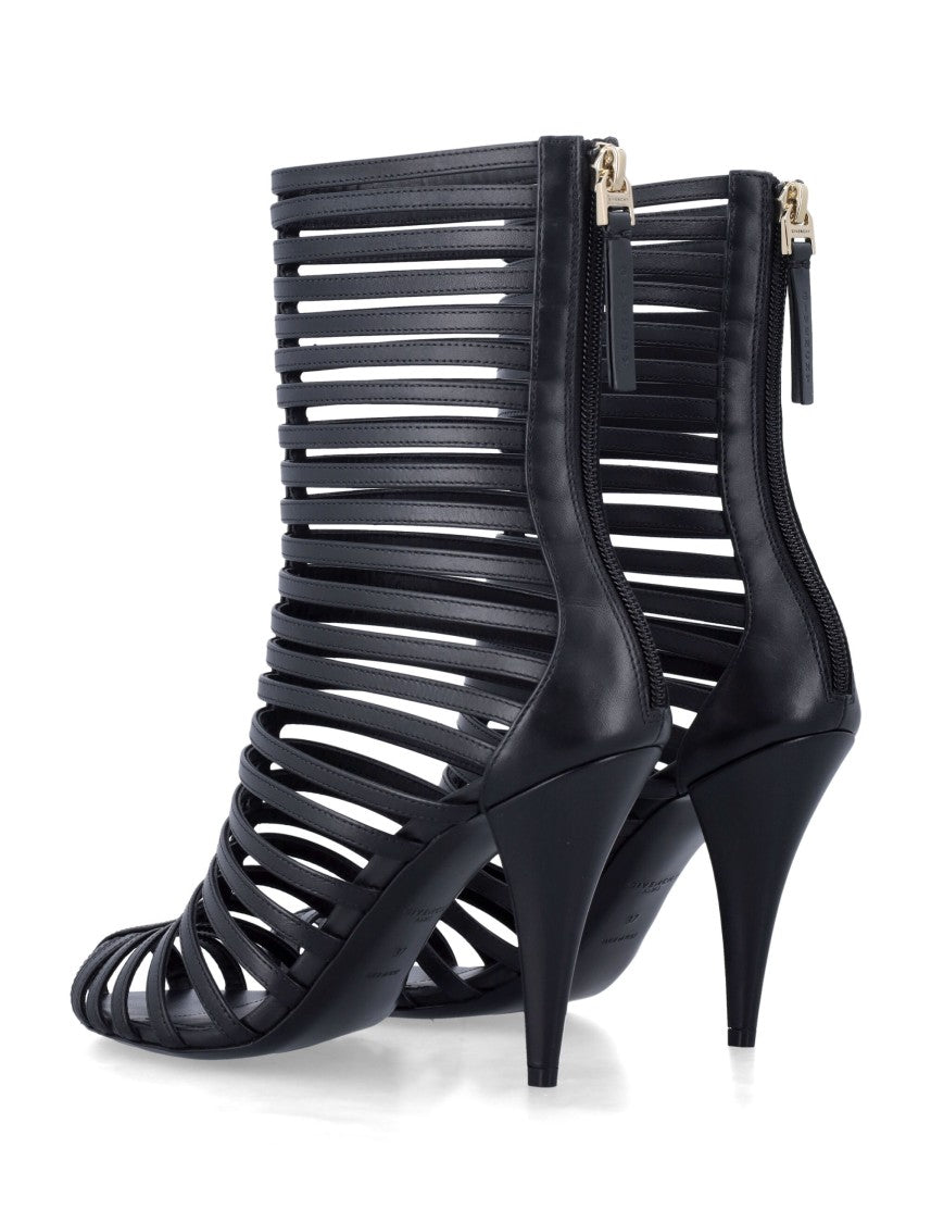 Givenchy Cage Leather Boots With Cut-Out Design