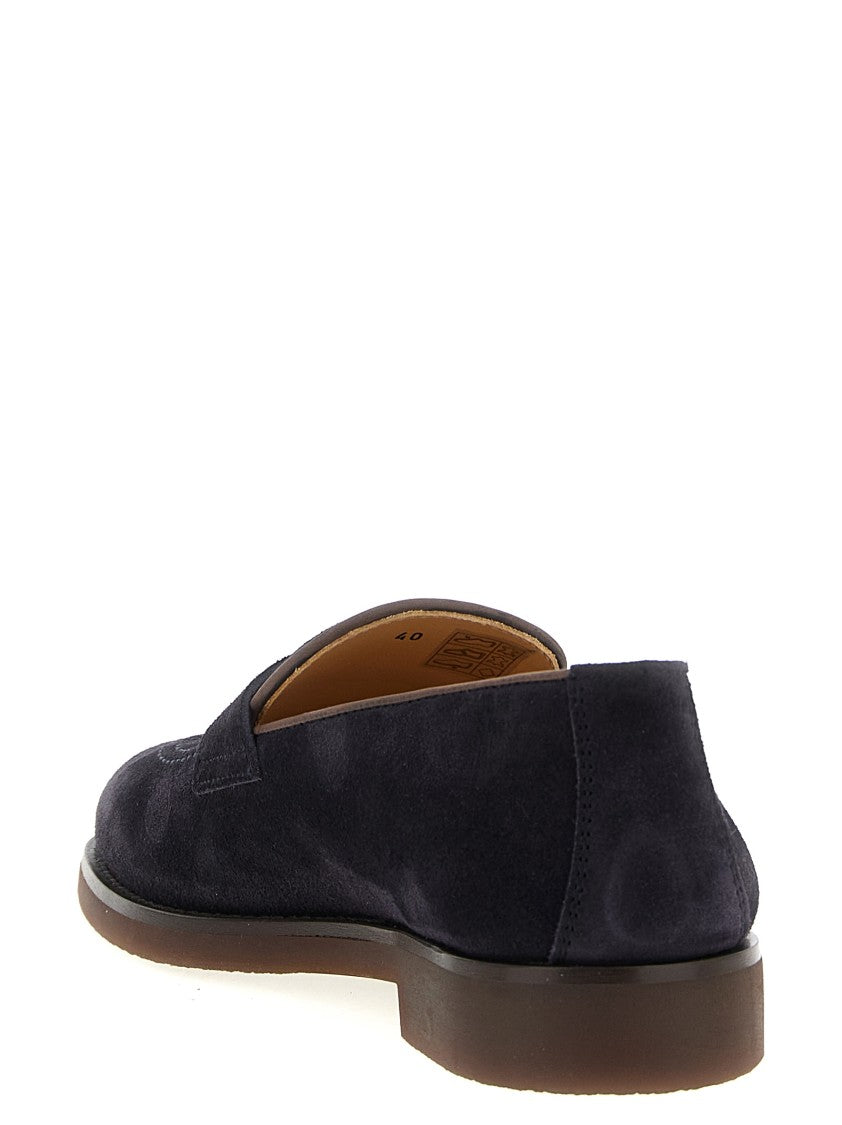 Brunello Cucinelli Penny Strap Suede Loafers