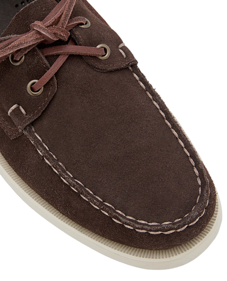 Sebago Brown Suede Loafers With Leather Insole And Rubber Sole