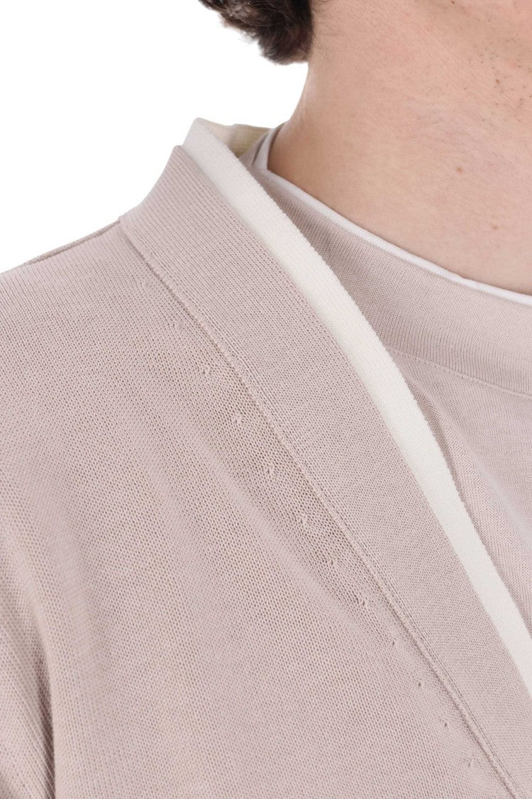 Eleventy Contrast Trim Pure Cotton Cardigan
