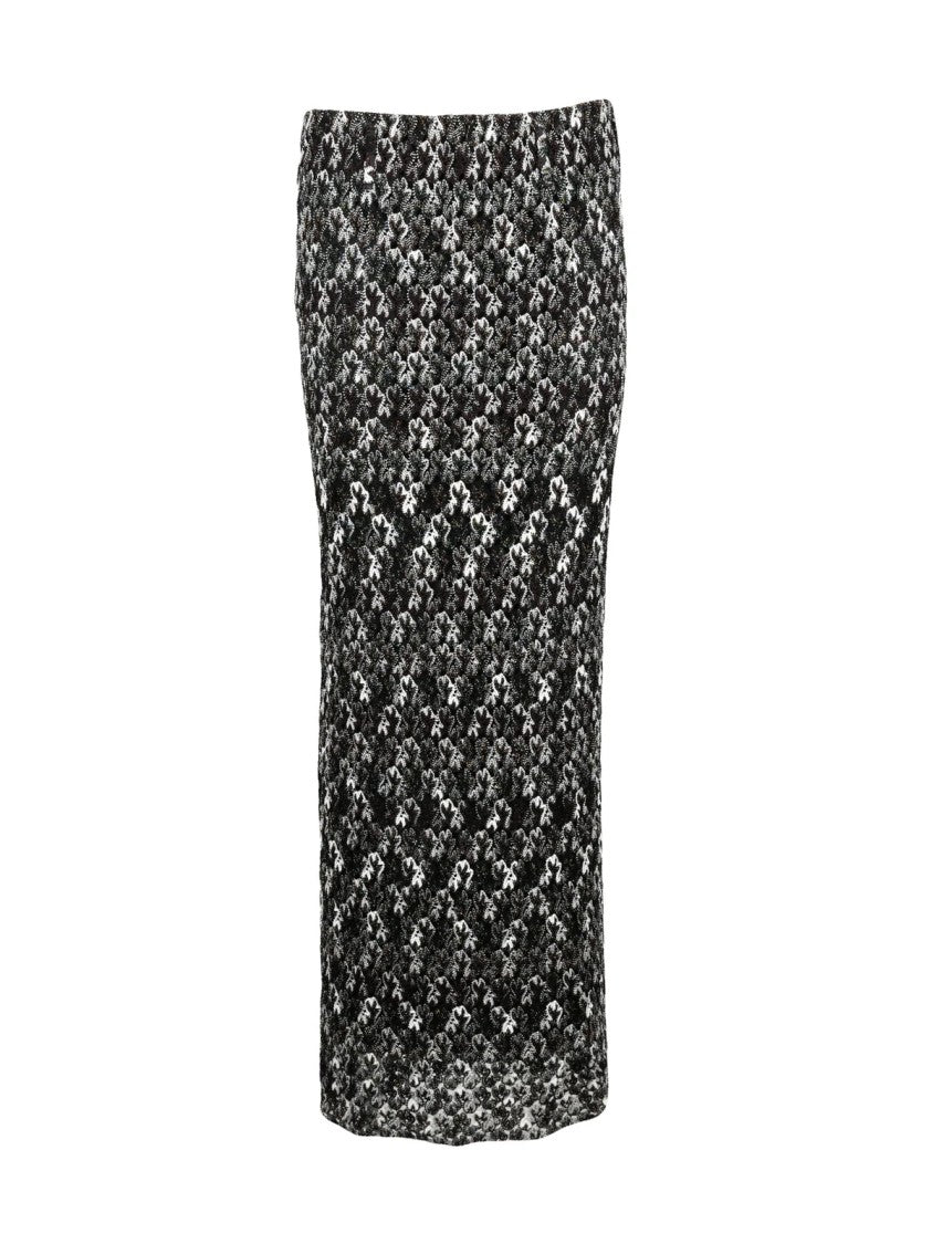 Missoni Long Knit Skirt With Textured Luminous Effect