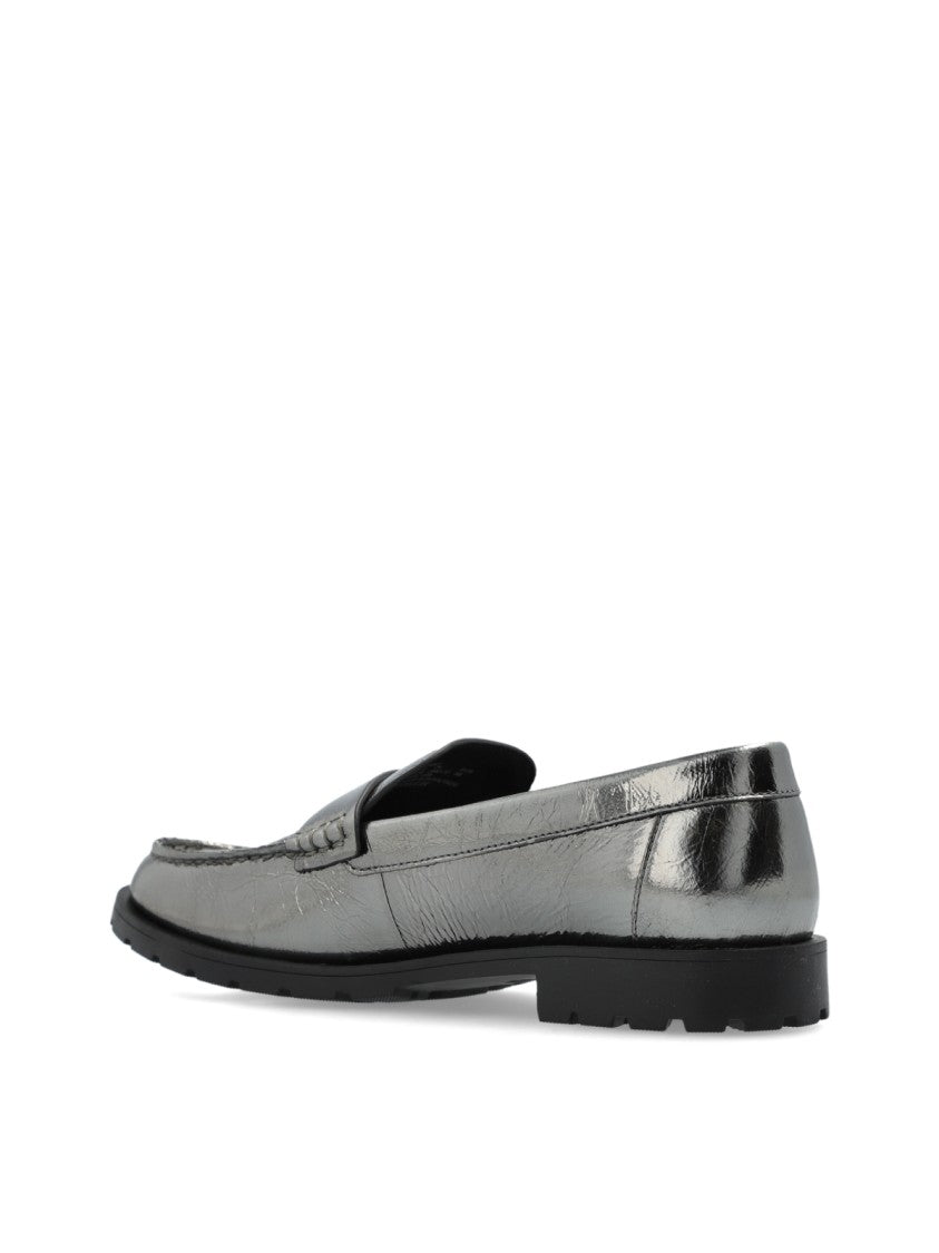 Coach Jocelyn Crinkle Leather Logo Loafers